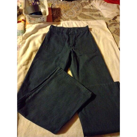 NAVDUNGAREE 80's utility trousers 26" waist USA 65% cotton 36" hips - Picture 1 of 4